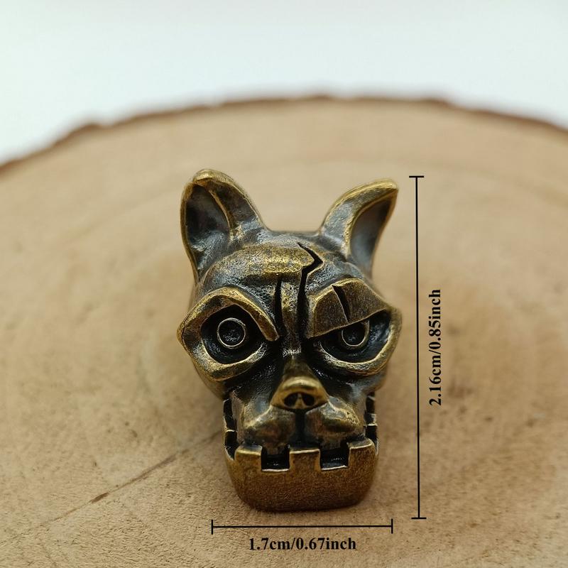 Bulldog Head Brass Knife Bead  - Edc Carry Knife review and price