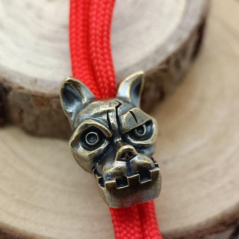 Bulldog Head Brass Knife Bead  - Edc Carry Knife review and price